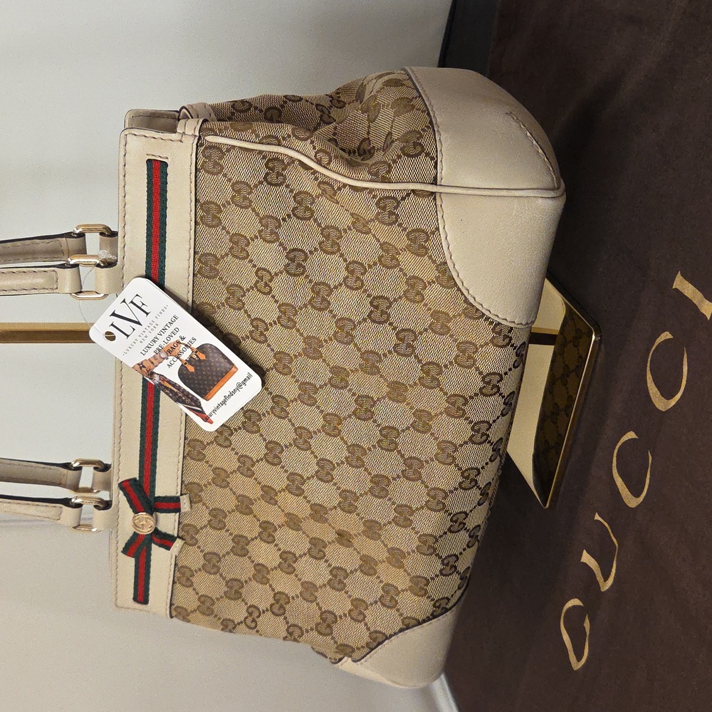 GUCCI vintage 2009 Web Bow Tote, ltd production, excellent collectable condition - Picture 5 of 17
